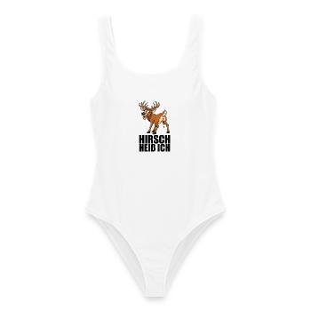 Hirsch Heiß Ich - Frauen Badeanzug - Weiß - Vorne - AI Model Female 172 dark (172cm)