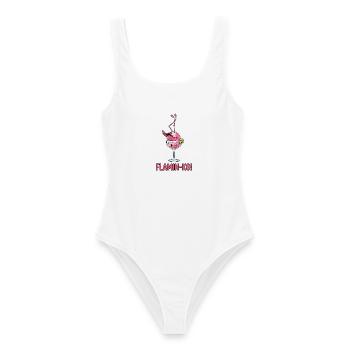 Flamin-K.O / Lustige Flamingo- Cocktail-Bilder - Frauen Badeanzug - Weiß - Vorne - AI Model Female 172 dark (172cm)