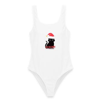 Wütende Weihnachtskatze Jul Entschuldigung Unartige Liste Spaß - Frauen Badeanzug - Weiß - Vorne - AI Model Female 172 dark (172cm)