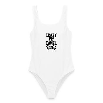 Crazy Camel Lady - Frauen Badeanzug - Weiß - Vorne - AI Model Female 172 dark (172cm)