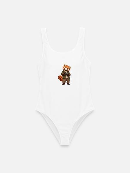 Red Panda Fotograf mit Kamera - Frauen Badeanzug - Weiß