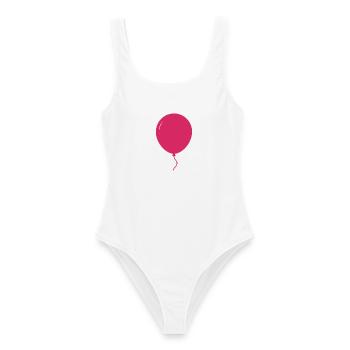 Ballonform - Frauen Badeanzug - Weiß - Vorne - AI Model Female 172 dark (172cm)