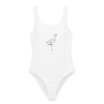 Flamingo Geometrisch - Frauen Badeanzug - Weiß - Vorne - AI Model Female 172 dark (172cm)