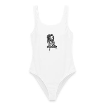 Singe Proboscis - Maillot de bain femme - blanc - Devant - AI Model Female 172 dark (172cm)