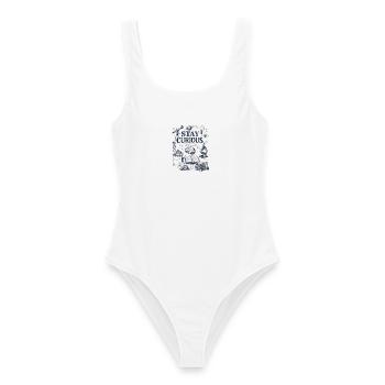 Curious Remains: Scientific Doodles - Women's Swimsuit - white - Front - AI Model Female 172 dark (172cm)