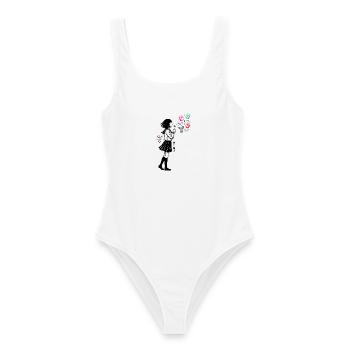 Mahjong Mädchen Japanisches Design - Frauen Badeanzug - Weiß - Vorne - AI Model Female 172 dark (172cm)