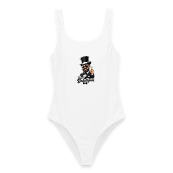 Bräutigam Gentleman Stil - Frauen Badeanzug - Weiß - Vorne - AI Model Female 172 dark (172cm)