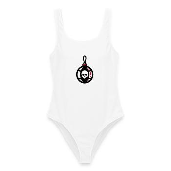Totenkopf Christbaumkugel Icon - Frauen Badeanzug - Weiß - Vorne - AI Model Female 172 dark (172cm)