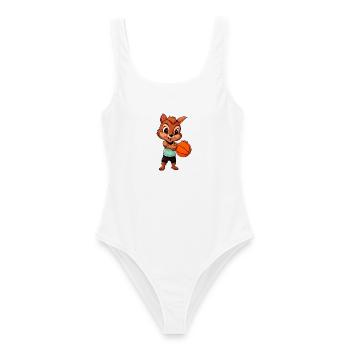 Basketballer Eichhörnchen - Frauen Badeanzug - Weiß - Vorne - AI Model Female 172 dark (172cm)