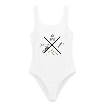 Design amusant pour les campeurs - Maillot de bain femme - blanc - Devant - AI Model Female 172 dark (172cm)