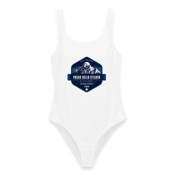 Stilfser Joch , Passo Dello Stelvio ,Italienische Alpen - Frauen Badeanzug - Weiß - Vorne - AI Model Female 172 dark (172cm)