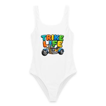 Trike Life - Colorful Bubble Trike - Frauen Badeanzug - Weiß - Vorne - AI Model Female 172 dark (172cm)
