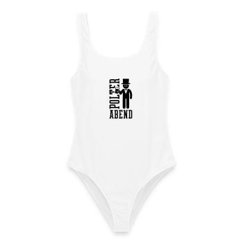 Bachelor party groom - Women's Swimsuit - white - Front - AI Model Female 172 dark (172cm)