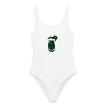 Ingwer Limonade Cocktail Glas Logo - Frauen Badeanzug - Weiß - Vorne - AI Model Female 172 dark (172cm)
