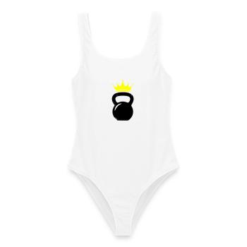 Logo de la salle de sport Kettlebell Crown - Maillot de bain femme - blanc - Devant - AI Model Female 172 dark (172cm)