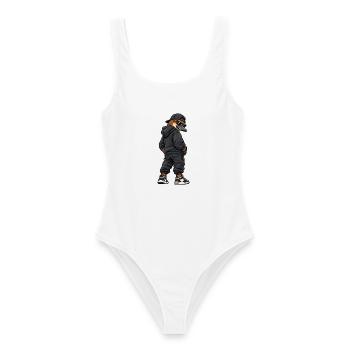 Gangster Schnabeltier im Streetwear Look - Frauen Badeanzug - Weiß - Vorne - AI Model Female 172 dark (172cm)