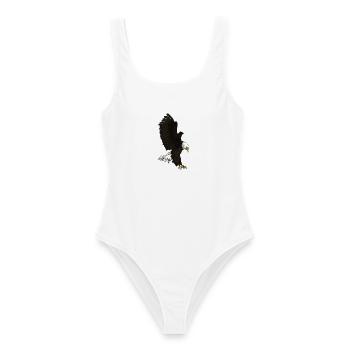 Majestic Eagle, Freedom, Strength, American Spirit - Frauen Badeanzug - Weiß - Vorne - AI Model Female 172 dark (172cm)