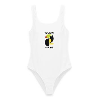 Abstrakter Tukan TOUCAN DO IT - Frauen Badeanzug - Weiß - Vorne - AI Model Female 172 dark (172cm)