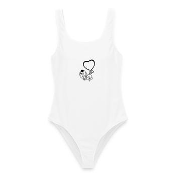 lamb heart farts 1c - Maillot de bain femme - blanc - Devant - AI Model Female 172 dark (172cm)