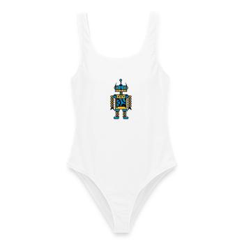 Un robot avec des engrenages - Maillot de bain femme - blanc - Devant - AI Model Female 172 dark (172cm)