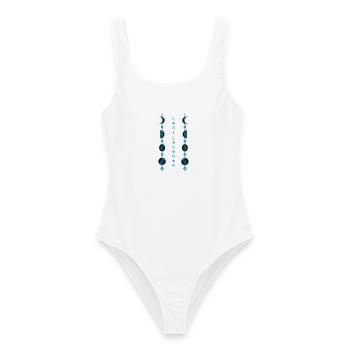 Phases lunaires - Maillot de bain femme - blanc - Devant - AI Model Female 172 dark (172cm)