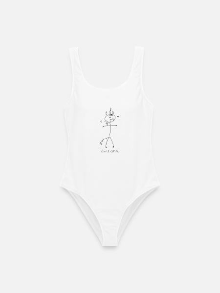 unicorn. (schwarze Linien) (von Leni Riosa) - Frauen Badeanzug - Weiß