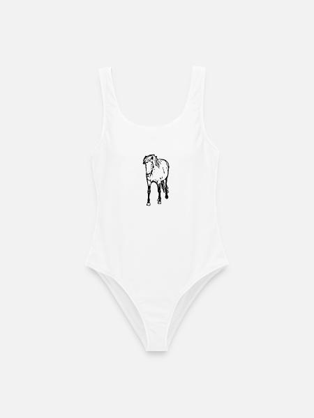 Pferde T-shirt Geschenk Reiter - Frauen Badeanzug - Weiß