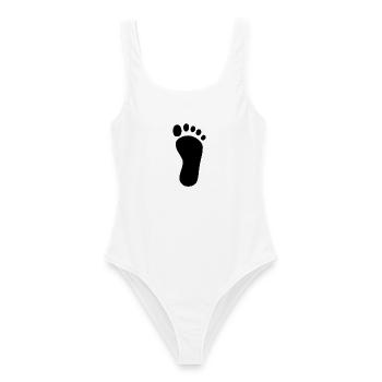 Fuß Fußpflege Podologe Geschenk  - Frauen Badeanzug - Weiß - Vorne - AI Model Female 172 dark (172cm)