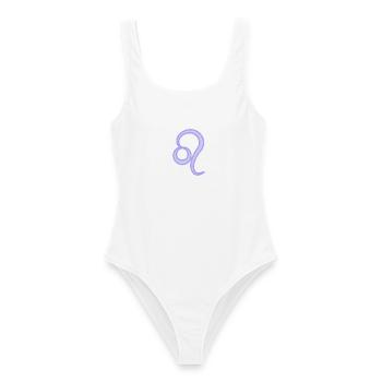 Löwisches Tierkreiszeichen Pastel Purple - Frauen Badeanzug - Weiß - Vorne - AI Model Female 172 dark (172cm)