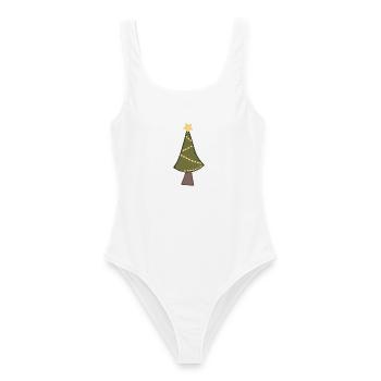Weihnachtsbaum - Frauen Badeanzug - Weiß - Vorne - AI Model Female 172 dark (172cm)