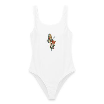 Schmetterlinge Schöner Schmetterling - Frauen Badeanzug - Weiß - Vorne - AI Model Female 172 dark (172cm)