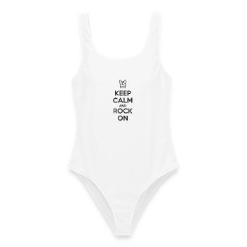 Keep Calm and Rock On - Women's Swimsuit - white - Front - AI Model Female 172 dark (172cm)