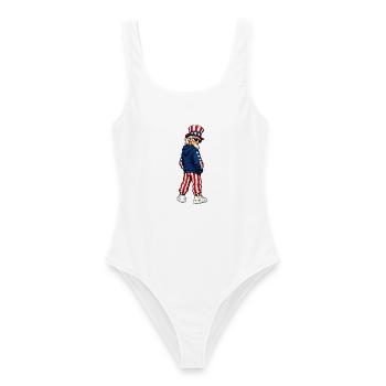 Gangster Amerikanischer Patriot - Frauen Badeanzug - Weiß - Vorne - AI Model Female 172 dark (172cm)
