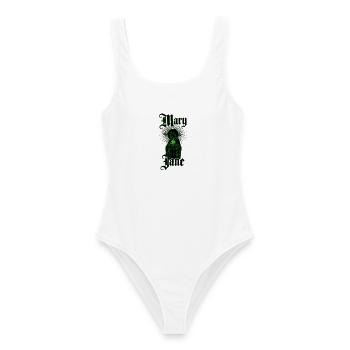 Mary_color_green_nowe1 - Frauen Badeanzug - Weiß - Vorne - AI Model Female 172 dark (172cm)