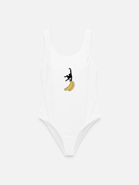 Affe will Banane - Frauen Badeanzug - Weiß