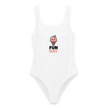 Fun Day Eiscreme Logo - Frauen Badeanzug - Weiß - Vorne - AI Model Female 172 dark (172cm)