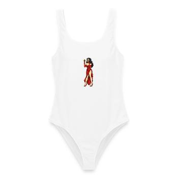 MAKABRE VANITAS REDLIPS - Frauen Badeanzug - Weiß - Vorne - AI Model Female 172 dark (172cm)