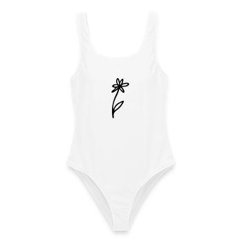 Blume - Frauen Badeanzug - Weiß - Vorne - AI Model Female 172 dark (172cm)