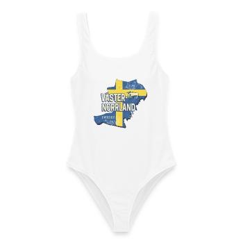 Västernorrlands Schweden Retro Provinz Souvenir - Frauen Badeanzug - Weiß - Vorne - AI Model Female 172 dark (172cm)