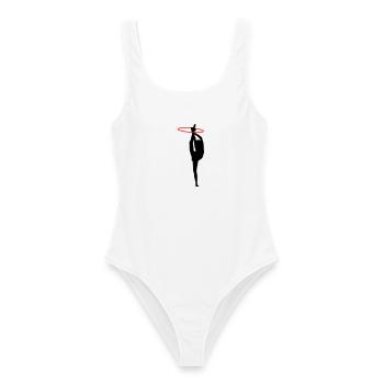 Gymnastique - Maillot de bain femme - blanc - Devant - AI Model Female 172 dark (172cm)