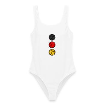 Deutschland Volleyball - Frauen Badeanzug - Weiß - Vorne - AI Model Female 172 dark (172cm)