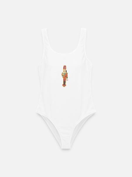Bunter Nussknacker Deco Design - Frauen Badeanzug - Weiß