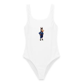 Esel Polizist - Frauen Badeanzug - Weiß - Vorne - AI Model Female 172 dark (172cm)