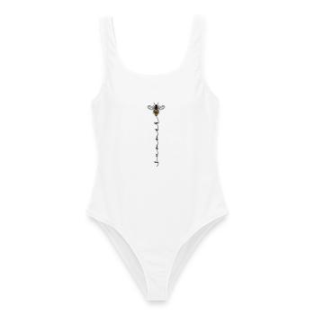 Biene Sommer Summer - Frauen Badeanzug - Weiß - Vorne - AI Model Female 172 dark (172cm)