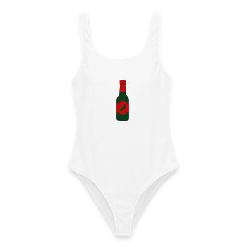 Sauce piquante, sauce pimentée, Cuisine BBQ épicée, équipe - Maillot de bain femme - blanc - Devant - AI Model Female 172 dark (172cm)