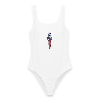 Launching Rocket Silhouette - Women's Swimsuit - white - Front - AI Model Female 172 dark (172cm)