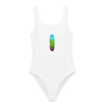 Bunte Röntgen Gurke Vegan - Frauen Badeanzug - Weiß - Vorne - AI Model Female 172 dark (172cm)