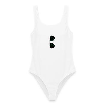 pilote lunettes - Maillot de bain femme - blanc - Devant - AI Model Female 172 dark (172cm)