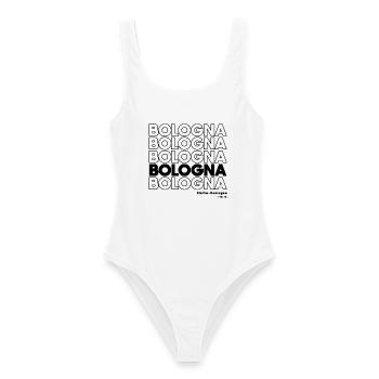 Bologna Schriftzug Design Emilia-Romagna - Frauen Badeanzug - Weiß - Vorne - AI Model Female 172 dark (172cm)