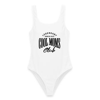 Cool Moms Club Legendary Since 2027 - Frauen Badeanzug - Weiß - Vorne - AI Model Female 172 dark (172cm)